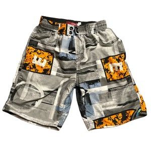 Exist Kids Swim Trunks Youth Small Boys Swimwear Pool Shorts Grey Orange Beach